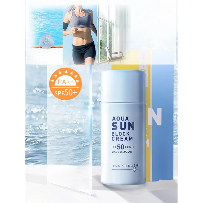 

Солнцезащитный экран HANAJIRUSHI Aqua Sun Block SPF 50 PA ++ отбеливающий сверхсветильник водостойкий крем-спрей spf50 60 мл