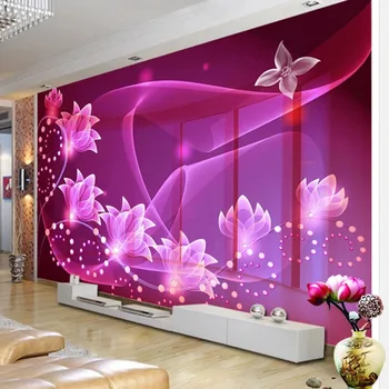 

Custom Mural Wallpaper 3D Transparent Flowers Wall Painting Modern Abstract Art Fresco Living Room TV Sofa Bedroom Home Decor 3D
