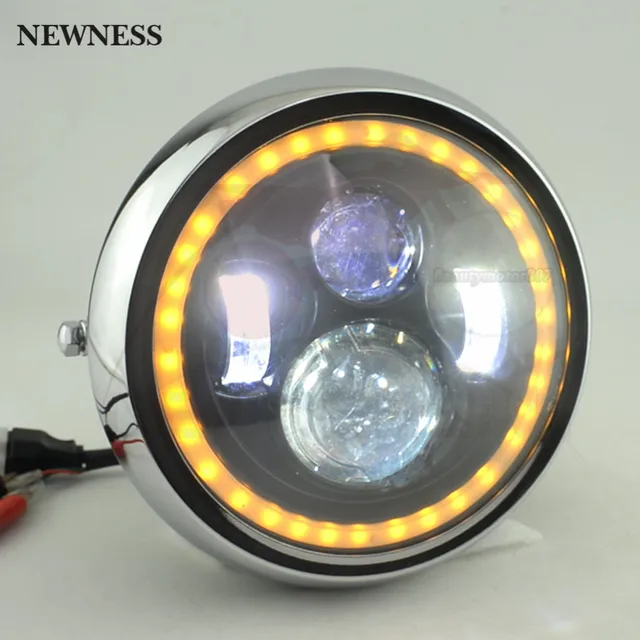 inch Universal Cafe Racer Round Motorcycle 4LED Head lamp - Main Image