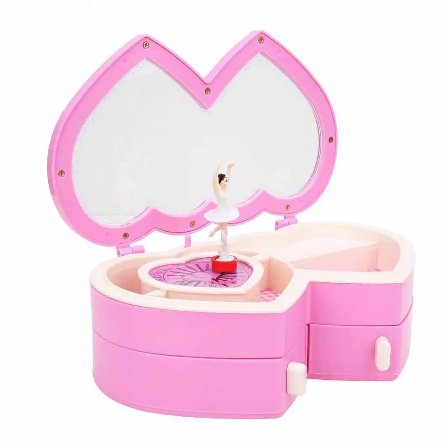 

wooden music box Love Heart Dancing Girl Music Box Desktop Decor Jewelry Storage Box Kids Toys Gift ballerina