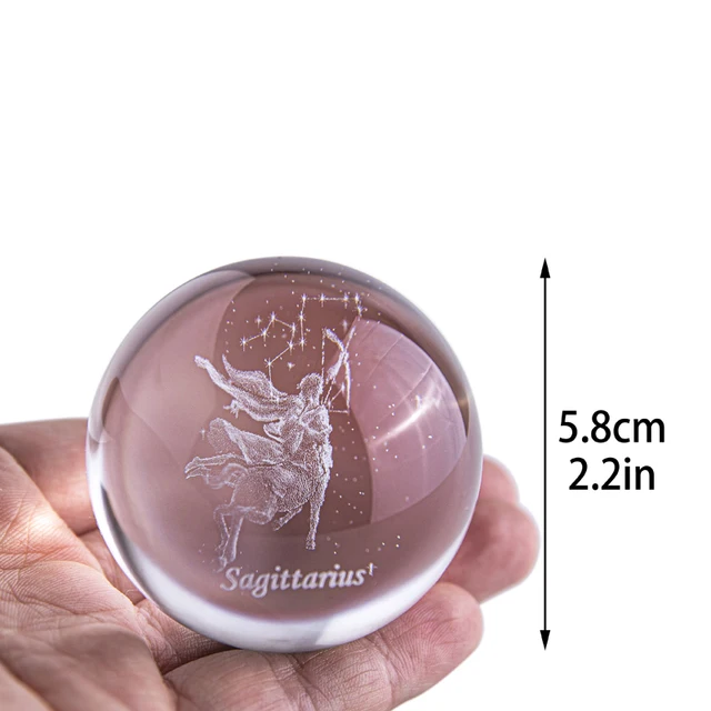 H&D 3D Lézer Nyilas Csillagkép Kristálygömb Figura Feng Shui/Jóslás Vagy Otthoni/Iroda Dekoráció Legjobb Ajándéka (60 Mm) - Image 6