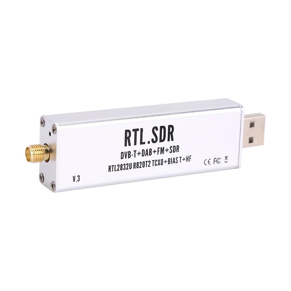 RTL-SDR Receiver 0.1MHz-1.7GHz TCXO Software Defined High Stability Radio Receiver Noise Rreduction SDR RTL2832U R820T2 Chip