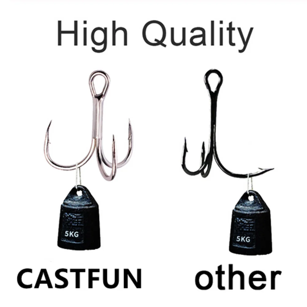 CASTFUN 2#4#6#8#10#20 шт. рыболовный крючок, крючок для рыбалки, крючок из высокоуглеродистой стали, тройные Крючки, рыболовные снасти