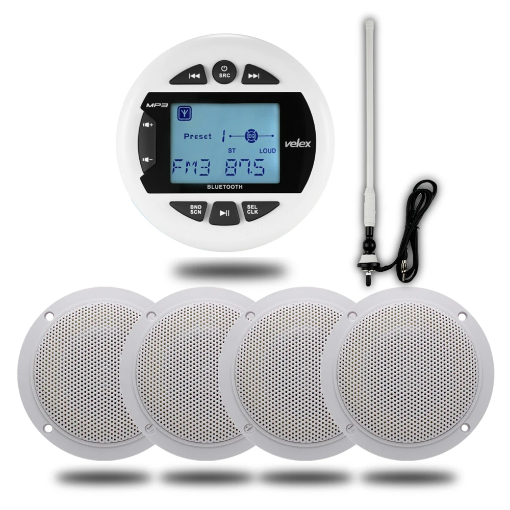 Морской Bluetooth стерео радио FM AM mp3 плеер аудио 4 дюйма водонепроницаемые напольные