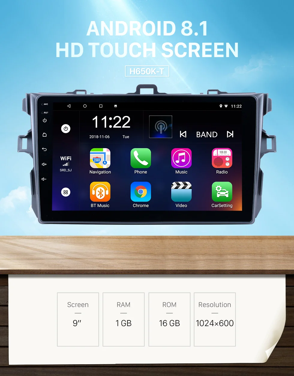 Best Seicane Car Radio For Toyota Corolla 2006-2012 Android 8.1/9.0 9 inch 2Din Tochscreen Head Unit GPS Navigation Multimedia Player 0