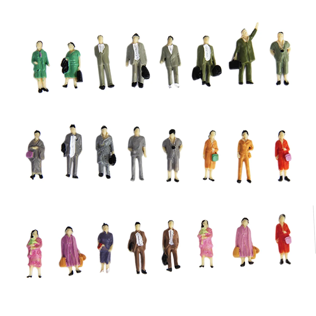 24 STANDING Model People Figures Train Platform Street Diorama Scenery Scale HO
