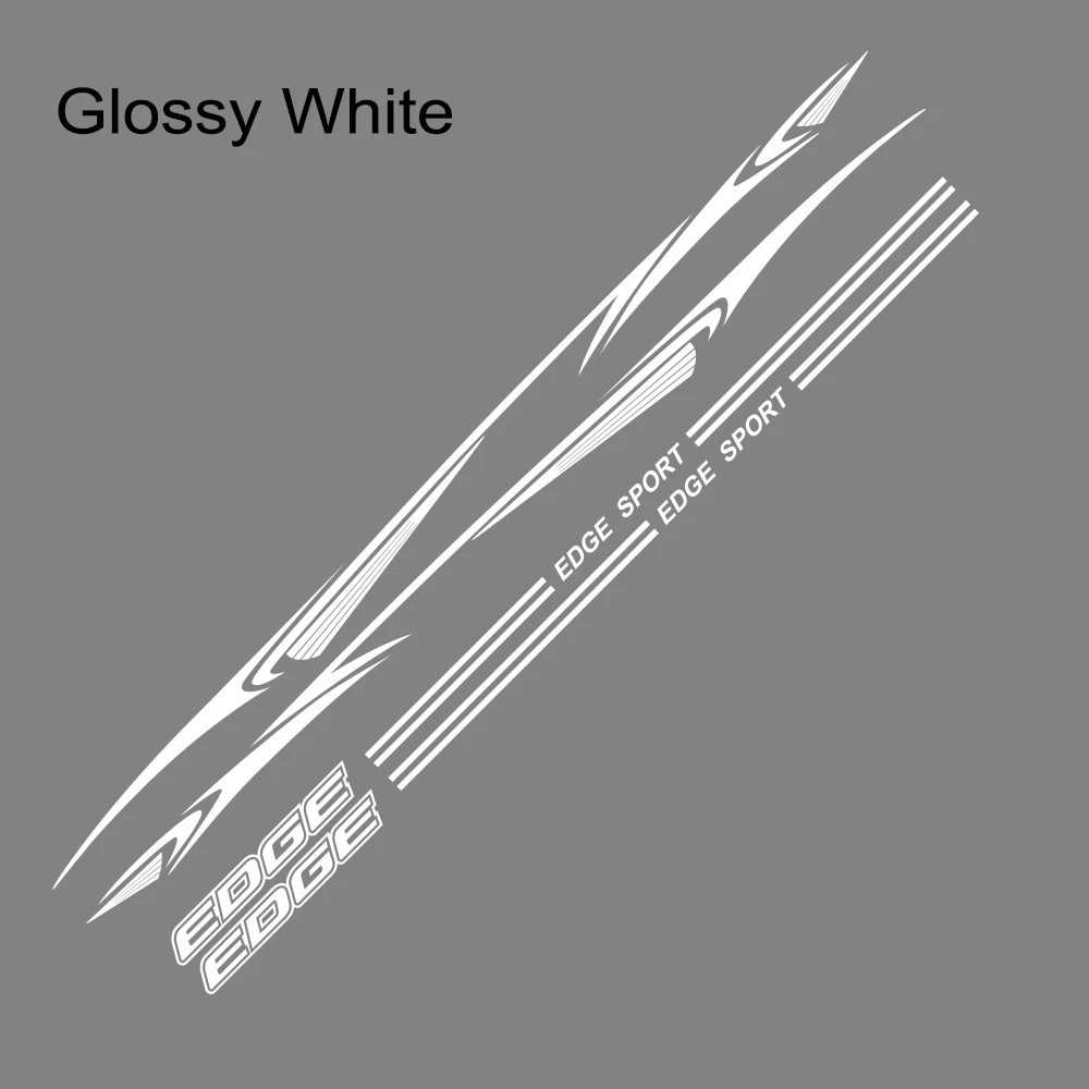 Glossy White 1 Набор для стайлинга автомобилей графические виниловые боковые наклейки на дверь светоотражающие автомобильные накладки для Ford Edge Автомобильные украшения кузова Аксессуары - Название цвета: Glossy White