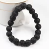 Bracelet œil de tigre en pierre naturelle, perles 6/8/10mm, bijou classique, style bouddha, noir, lave, bijou de méditation de Yoga minimaliste pour hommes et femmes ► Photo 3/6