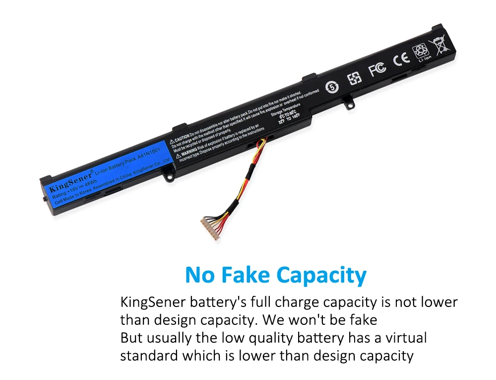 KingSener-bateria do portátil para ASUS, A41N1501, GL752JW,
