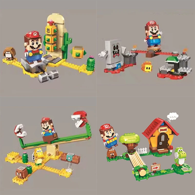 Super Mario Bricks Children's Adventure Game Puzzle Assembling Building Block Cartoon Action Figures Model Toys Christmas Gifts | Игрушки