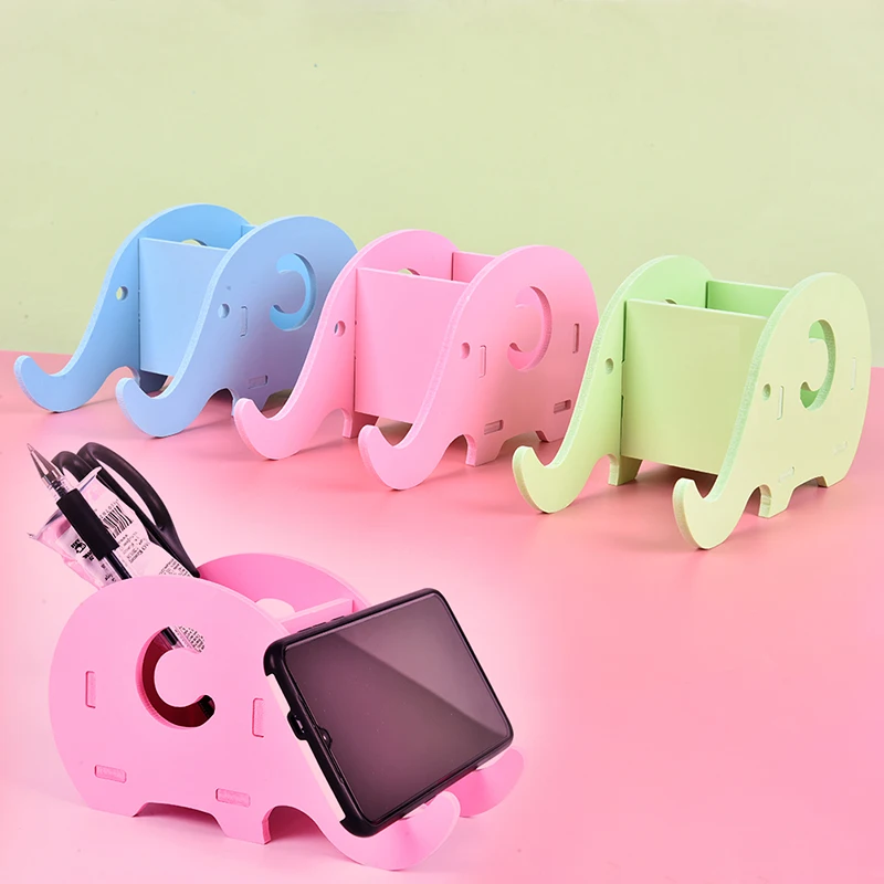 

1pc Elephant Desk Pen Holder Organizer Pencil Case Stand For Pens Office Accessories Also For Mobile Phone Pencil Holder