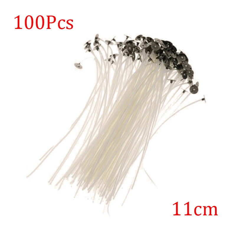 

Paraffin Candle cores Palm wax Beeswax Long lasting Stable Flammable Cotton Pre-wax wick 100pcs Useful