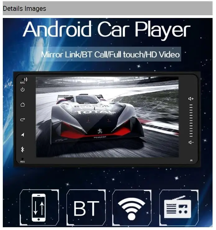JMANCE 7169 Android 7 дюймов 2Din автомобильный Радио автомобильный DVD MP5 плеер навигационный рекордер для вождения HD плеер reposanacabezas con pantalla