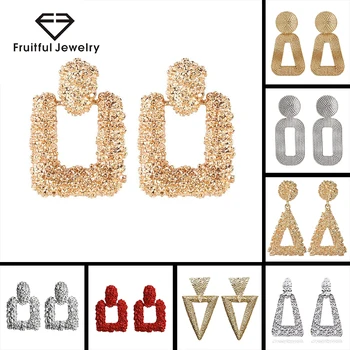 

Fruitful Fashion Water Drop Triangle Hexagon Alloy Geometric Pendant Earrings For Women 2020 Modern Statement Drop Earrings