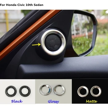 

Detector stick accessories Inside Audio Speak Sound Cover Ring circle lamp trim 2pcs For Honda Civic 10th Sedan 2016 --2020