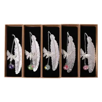 

Retro Vintage Feather Butterfly Metal Bookmarks Label Book Mark Stationery Handmade DIY Art Craft Accessories Gift