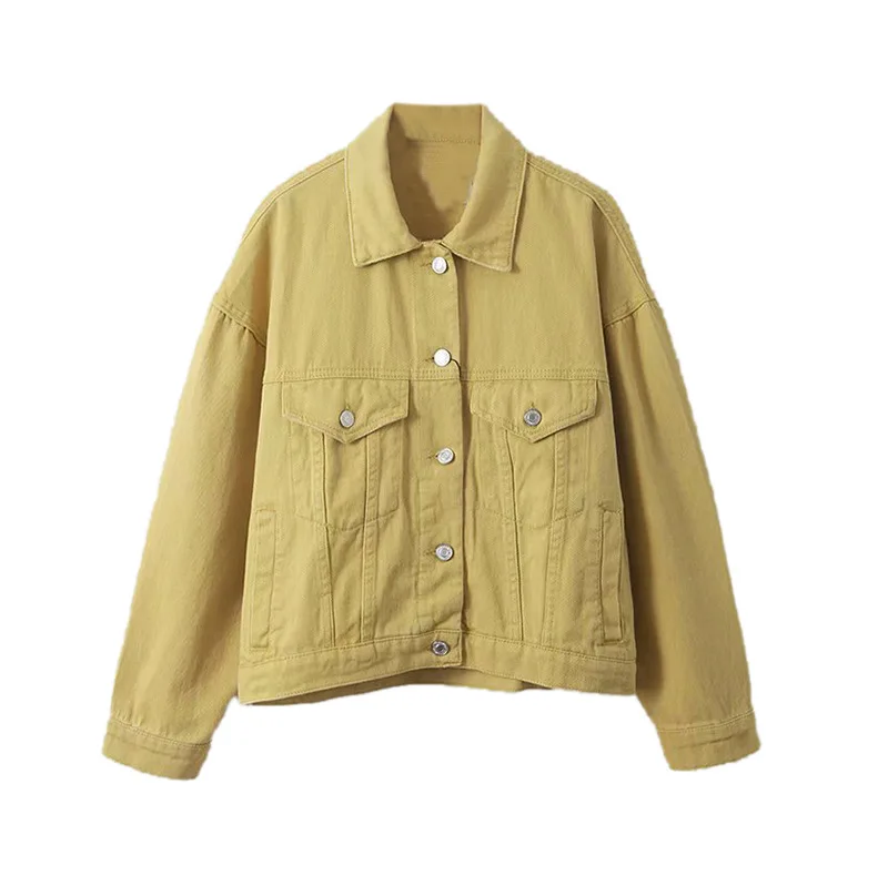 

Jacket Spring New Style Japanese-style Casual Loose-Fit Versatile Clip Jeans Coat Women's Dress Casual Coat Short Coat