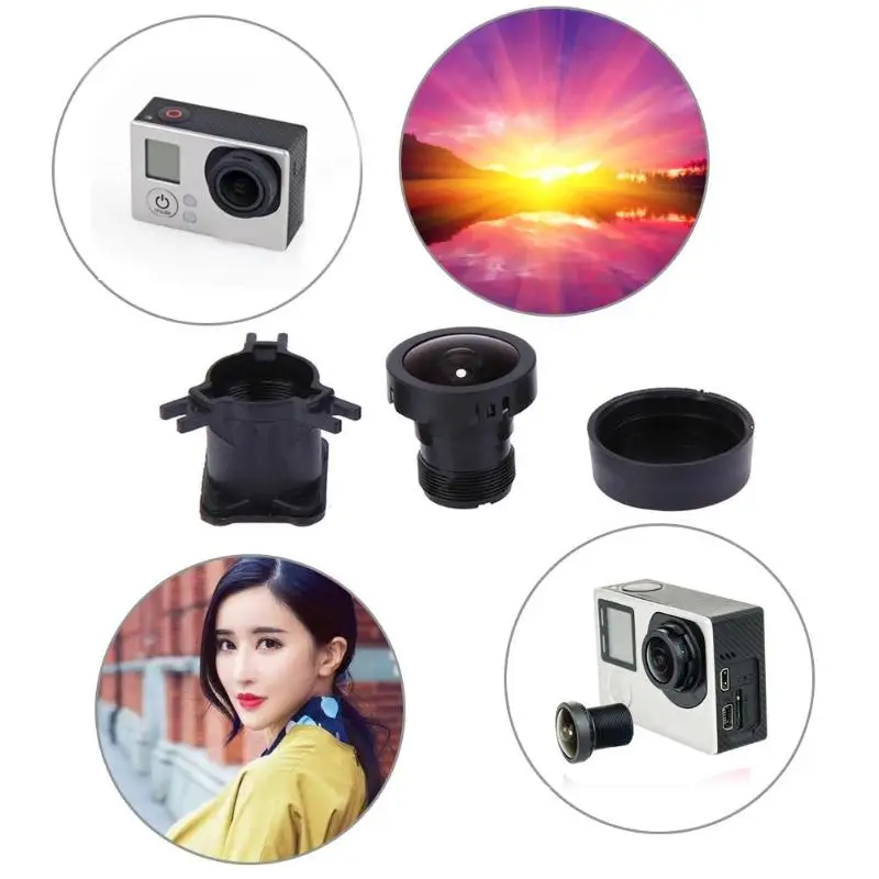 Сменный объектив камеры для Gopro 5, аксессуары для камеры движения, широкий угол обзора 150 градусов, пиксель 1200 Вт, фокусное расстояние 2,6 см
