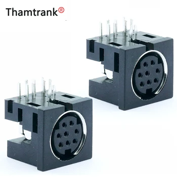 

10pcs/lot 8 Pin Mini DIN Female Jack Right Angle / 90 Degree PCB Panel Mount 8 Pin Mini DIN Jack Socket Chassis Terminals