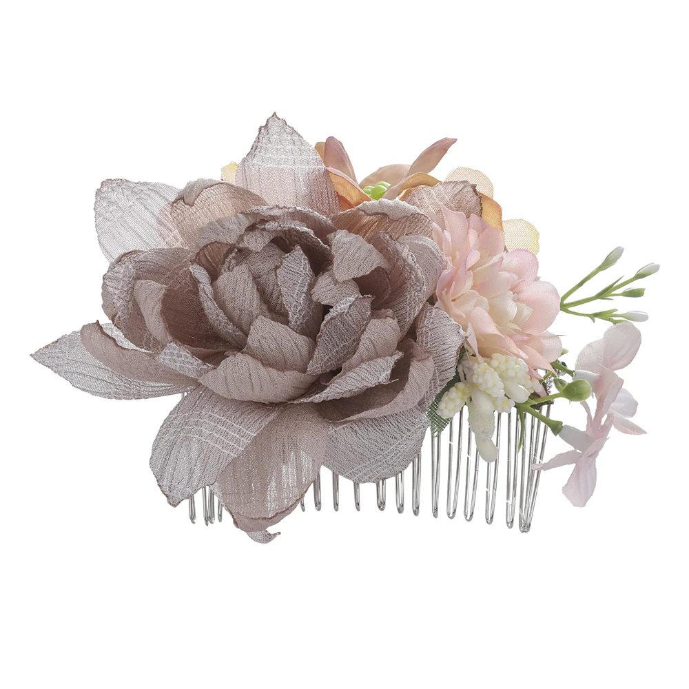Molans Boho Bridal Hair Combs Rustic Wedding Floral Women Stimulation Flower Hairpins Brides Hair Accessories Greenery Combs - Цвет: 11