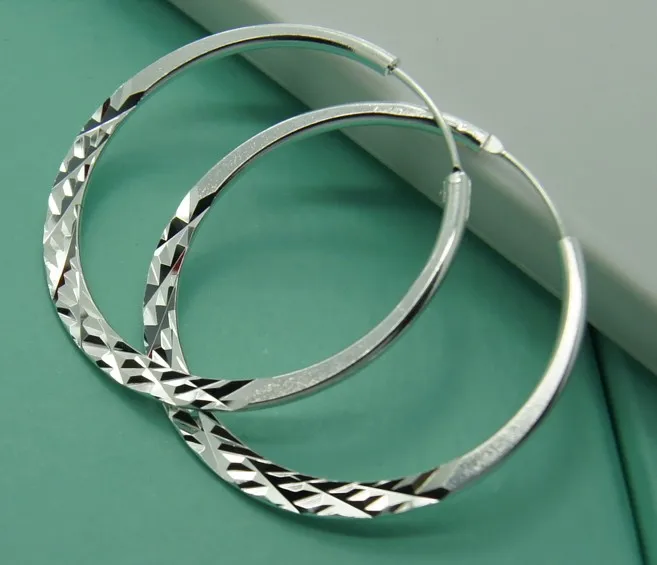925 Sterling Silver Hoop Earrings 5.0cm Circle hoop earrings,silver earrings,silver hoop earrings