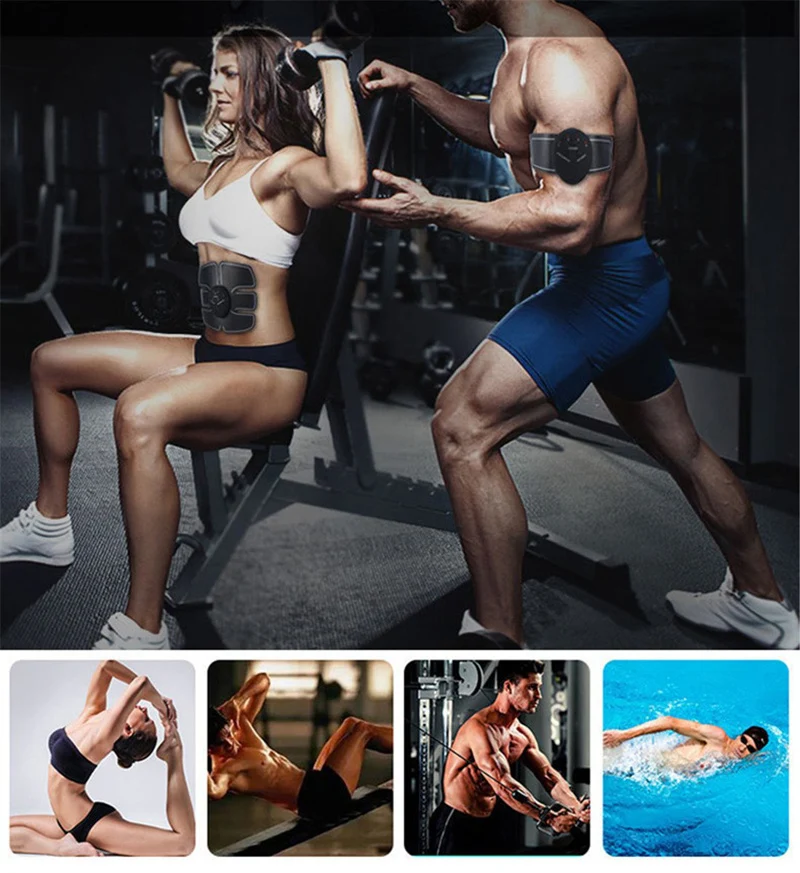 

FOUAVRTEL Buy 1 Get1 EMS Electronic Body Massage Abdominal Muscle Stimulation ABS Muscle Trainer for Effective Fitness Exercise