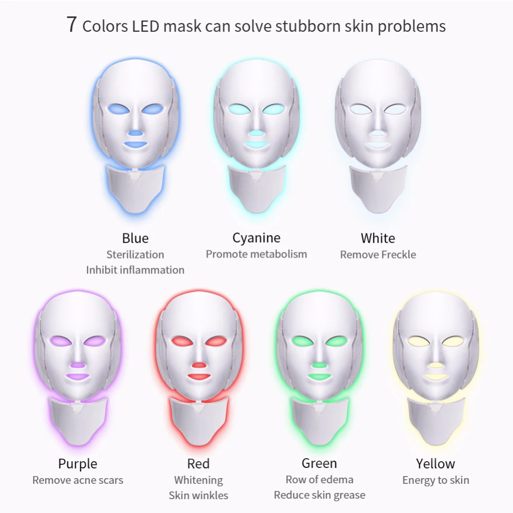  LISM 7 Colors Led Facial Mask Mascara Led Facial Fototerapia Korean Photon Beauty Skin Care Acne Li - 4000150975726
