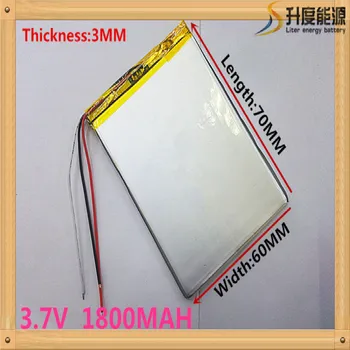 

3 wire 3.7V 1800mAh 306070 Lithium Polymer LiPo Rechargeable Battery For PAD GPS Vedio Game E-Book Tablet PC Power Bank