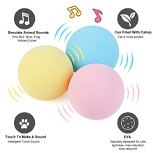 Gato brinquedo bola squeaky simulação de som animal inteligente automático interativa gravidade bola catnip brinquedos para gatinho kitty jogar