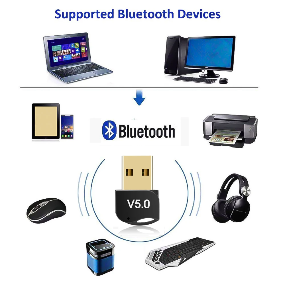 Bluetooth адаптер kebidumei с USB беспроводной ключ 5 0 музыкальный приемник для компьютера