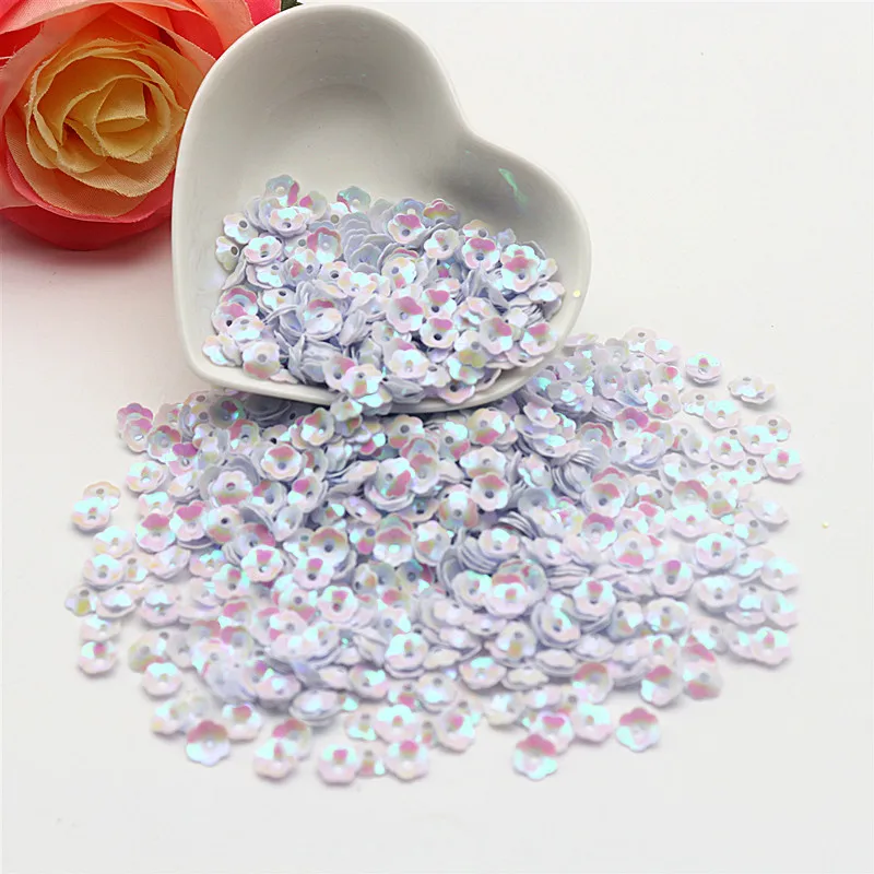 10g 6mm Flower Pvc 3D Loose Sequins DIY Crafts Sewing Clothing Accessories Confetti Nail Art Decoration Sequins Trim