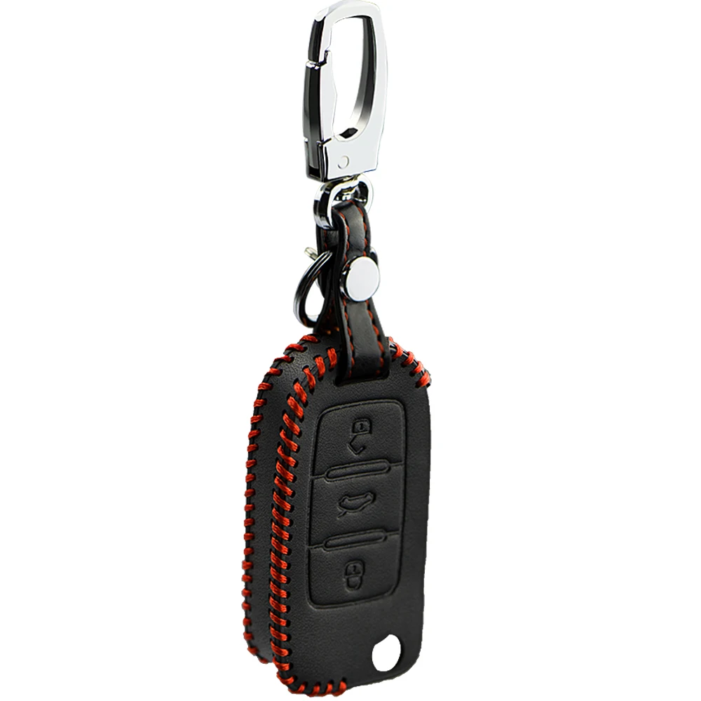 Кожаный чехол для ключей автомобиля для VW Volkswagen Golf 4 5 6 7 MK7 Jetta MK6 Tiguan MK2 Magotan Passat B8 Polo Eos Scirocco