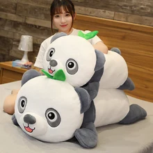 2022 65cm Giant Cute Lying Panda Bear Plush Toys Stuffed Animals Soft Doll Cartoon Sleep Pillow Cushion Girls Lovers Birthday