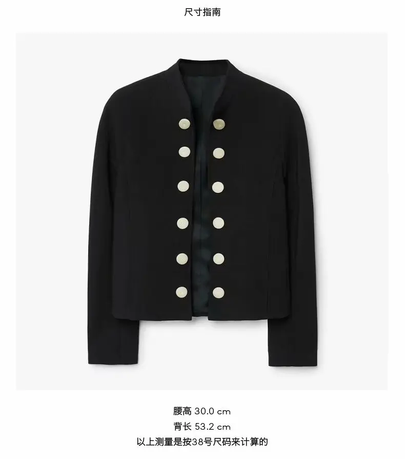 

Nxj-9907 WOMEN'S Dress Casual Autumn Coat 2018 Solid Color Slim Fit Crew Neck Double Breasted Decoration Suit Jacket
