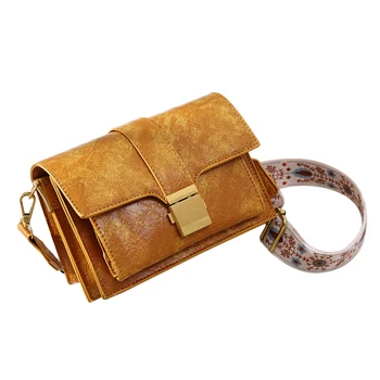 

2020 Luxury Small Crossbody Bag Fashion Shoulder Bag with Wide Shoulder Strap High Quality Pu Leather Ladies Messenger Bag