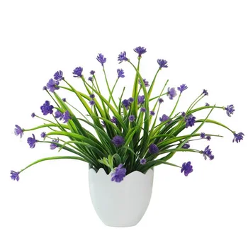 

4pcs Artificial Daffodils Flowers Simulation Greenery Shrubs Plants Plastic Bushes Wedding Home Decor (Purple)
