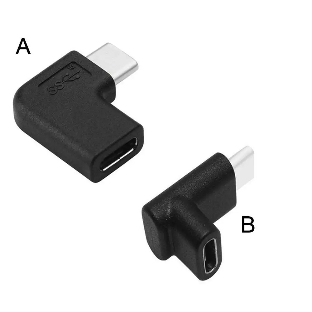 90 градусов USB 3,1 type C Мужской Женский прямоугольный адаптер конвертер Черный JLRL88