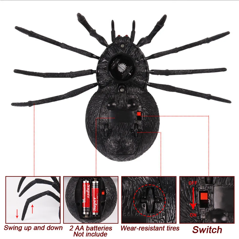 Remote Control Soft Scary Plush Creepy Spider Infrared RC Tarantula Kid Gift Toy Remote Control Soft Scary Plush Creepy Spider Infrared RC Tarantula Kid Gift Toy