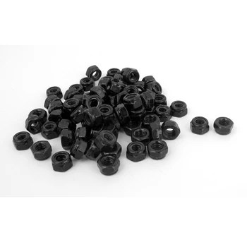 

uxcell M6x1mm Zinc Plated Nylock Nylon Insert Hex Lock Nuts Black 100pcs