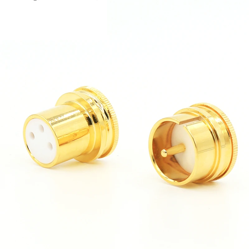 Позолоченные Медь XLR Plug Шум пробка Шапки 1 пара мужской + женский Конектор Шапки Описание