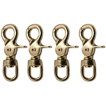 

4 Brass Pattern Hook Buckle Pure Copper Hook Buckle Office Certificate Key Hanging Buckle