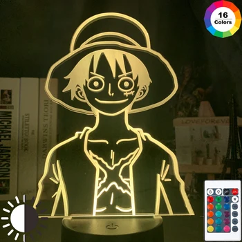 

3d Night Light One Piece Monkey D Luffy Led Color Changing Usb Battery Powered Night Lamp Bedroom Decor Nightlight for Kids