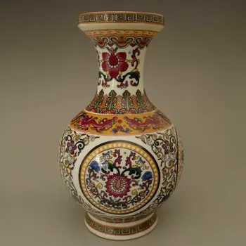 

China Old porcelain colour enamel Pastel Flower pattern vase