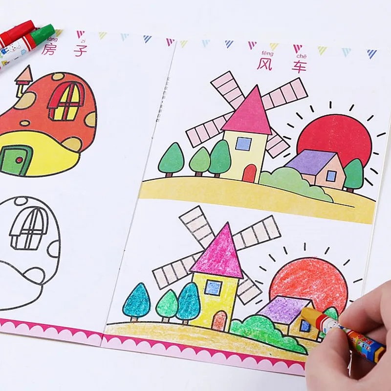 12 Books/Set Children Kids Cute Stick Figure Children's Drawing Book  Coloring Books Easy To Learn Drawing Book Toy Libros - AliExpress