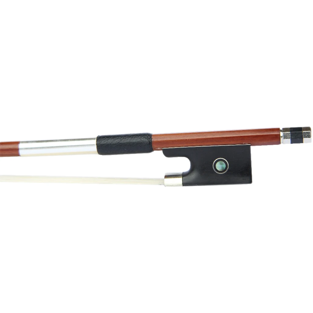 

Floraparts 4/4 Size Violin Bow Pernambuco Round Stick with Ebony Paris Eyes Frog and Silver Parts FP950A