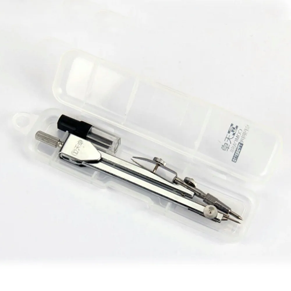 

Professional Compass Boxed Case Technical Precision Drawing Set School Protractor Solid and Plane Precis Tool