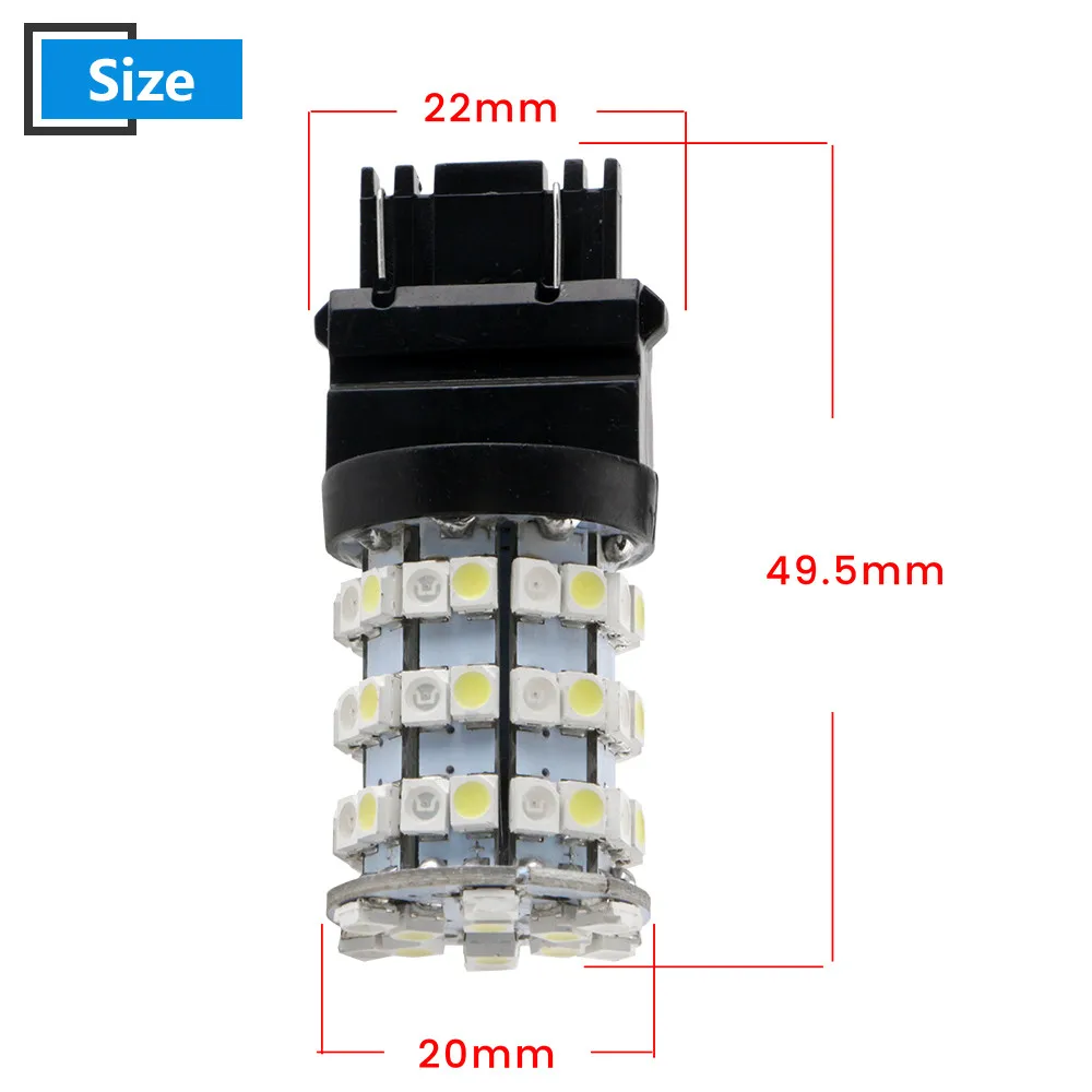 2X 10X T25 3157 1210 60 SMD двойной цвет белый/янтарный переключатель светодиодный