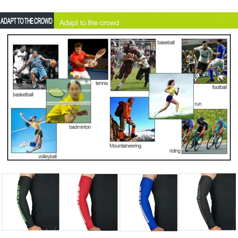 Sports Elastic Arm Guard QuickDry UV Protection Running Arm Sleeves Basketball Elbow Pad Fitness Cycling Arm Warmer TXTB1