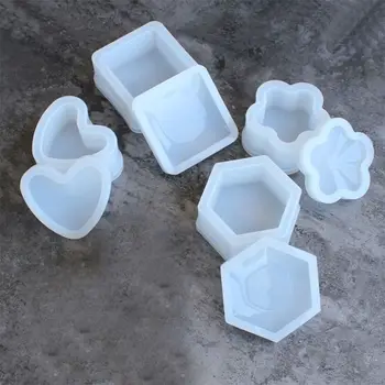 

4 Pcs Box Resin Molds with lids Silicone Molds for DIY Craft Making Ashtray R3MC