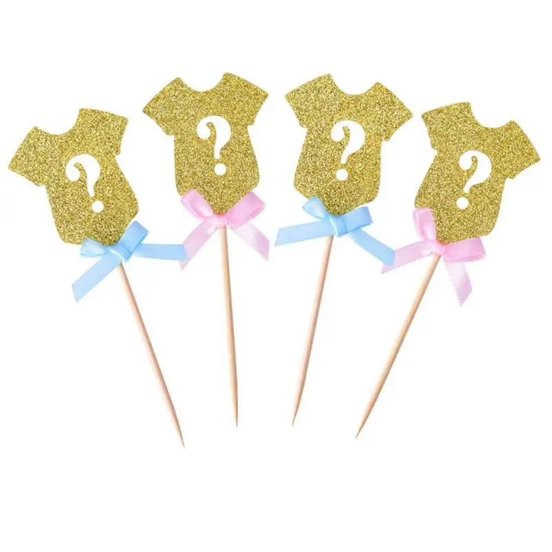 Золотые блестки пол Reveal Cupcake Toppers Baby Shower вечерние принадлежности для кексов-24
